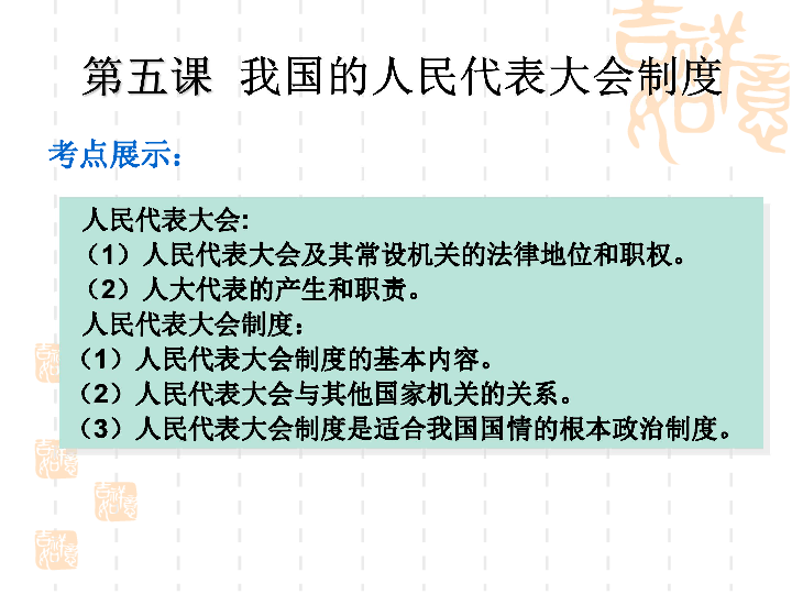 3.5.2我国的人民代表大会制度 课件(沙溪公开课)