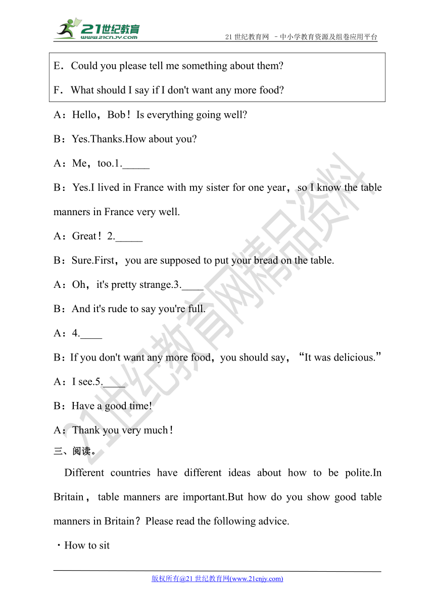 Unit7 Topic 2 I’m not sure whether I can cook it well. SectionC 同步练习