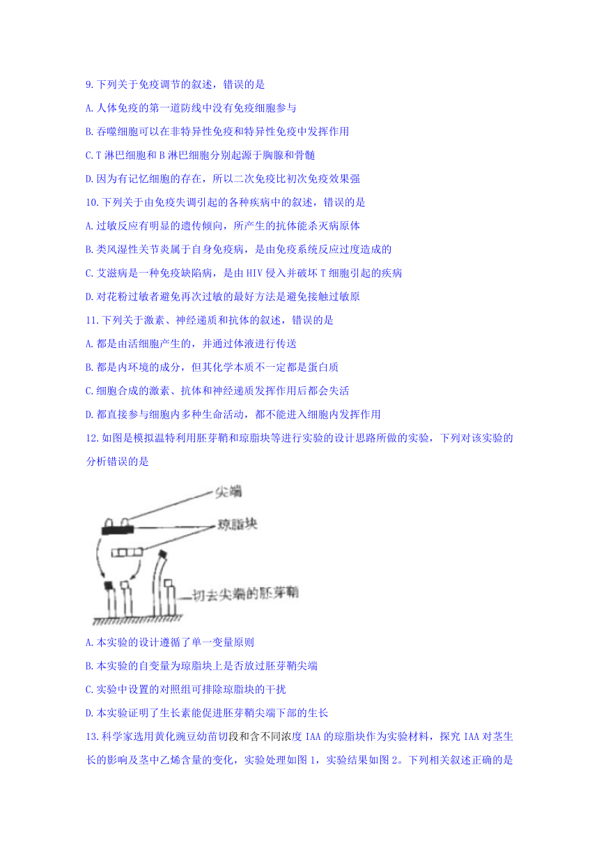 河南省普通高中2017-2018学年高二下学期3月月考生物试卷