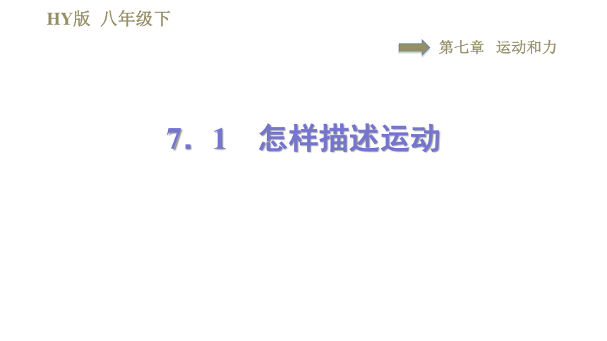 沪粤版八年级下册物理课件 第7章 7.1怎样描述运动(习题课件，38张ppt)