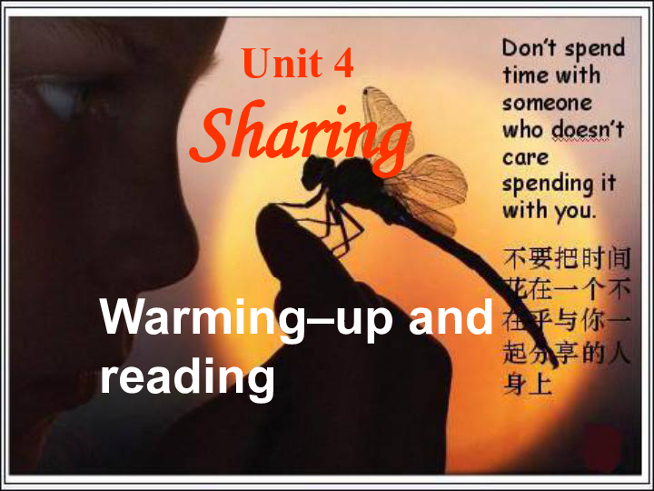 选修7 unit4 Sharing Reading人教版高二英语 （共23张PPT）