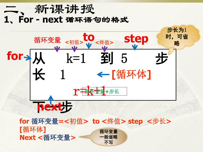 粤教版（2013）信息技术第二册 2.6程序的循环结构 课件（20张幻灯片）