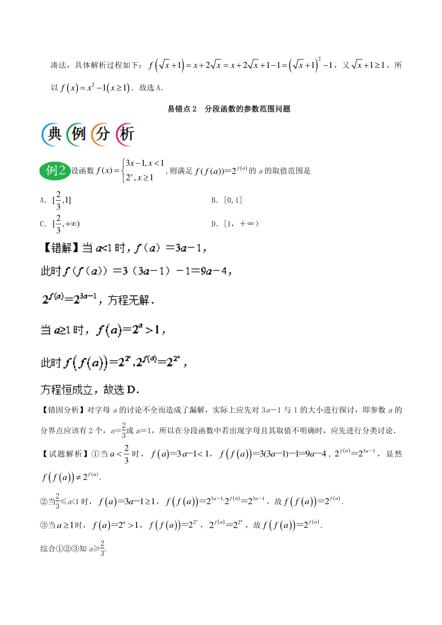 2019年高考数学（文）之纠错笔记系列专题02+函数