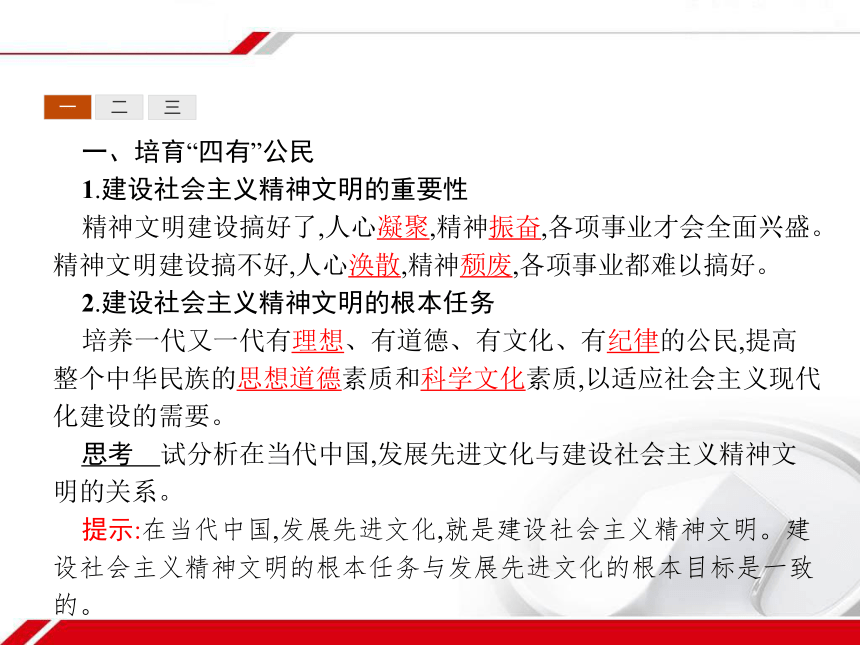 人教版政治必修3同步教学课件： 9.2建设社会主义精神文明33张PPT