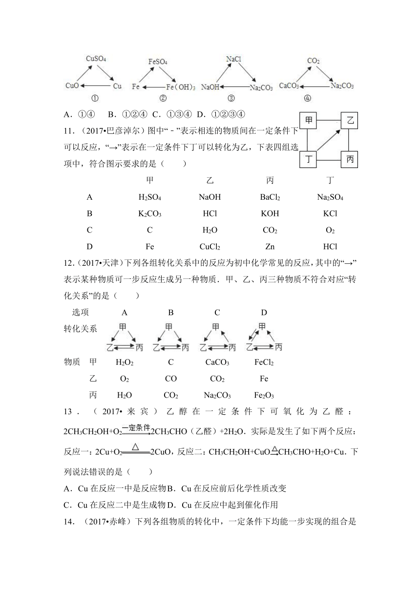 物质的转化选择题专题