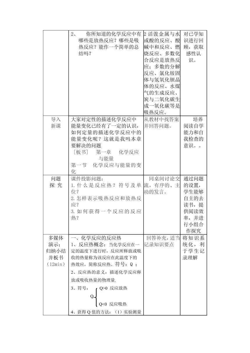 化学反应与能量变化第一课时