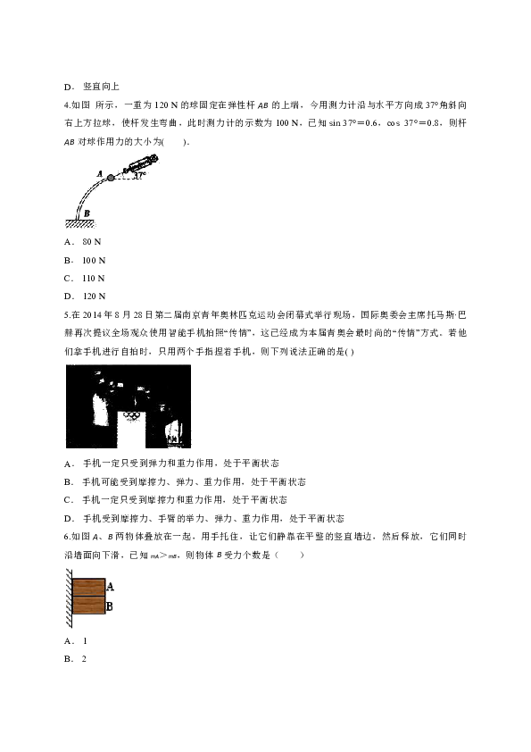 教科版高中物理第一轮复习第二专题《相互作用》测试题（word解析版）
