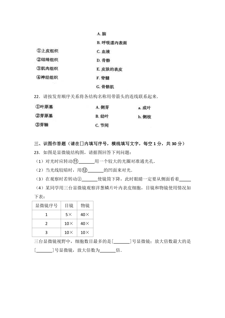 辽宁省抚顺市抚顺县2017-2018学年七年级（上）期末生物试卷（word版，含答案解析）