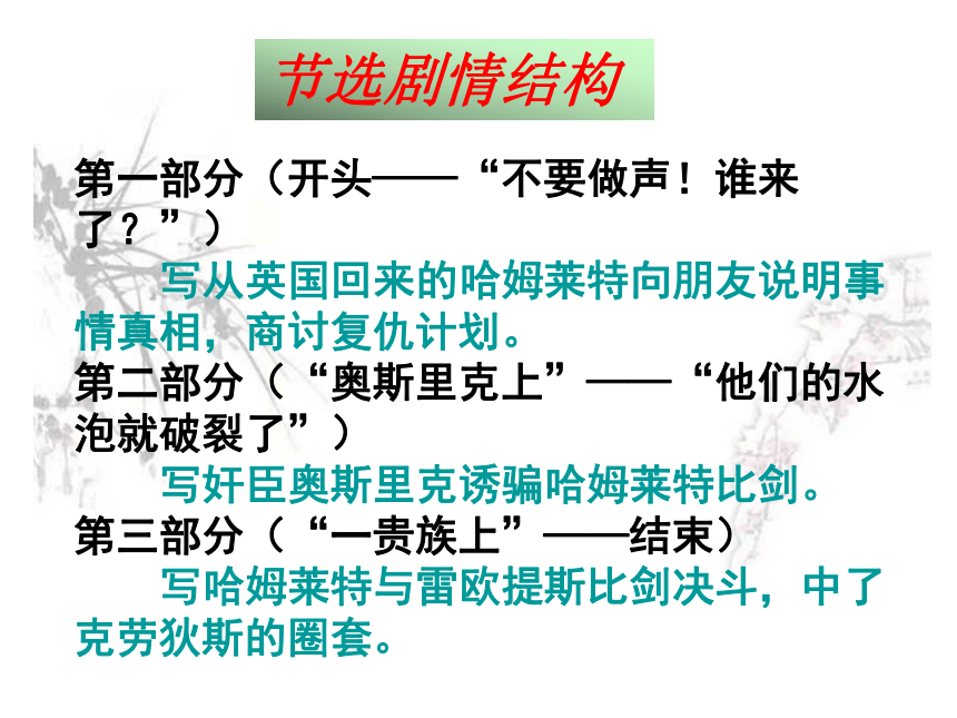 鲁人版高中语文选修“莎士比亚戏剧选读”第3课《哈姆莱特》优质课件(共39张PPT)