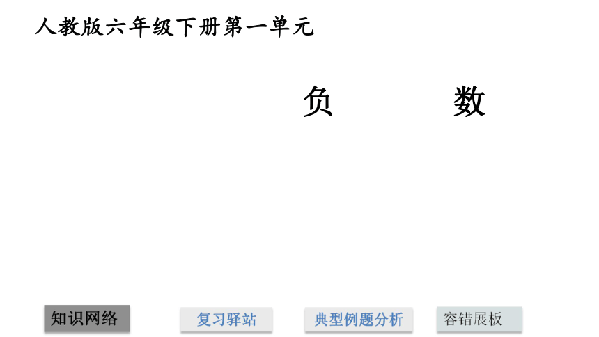 人教版数学六下负数复习课件