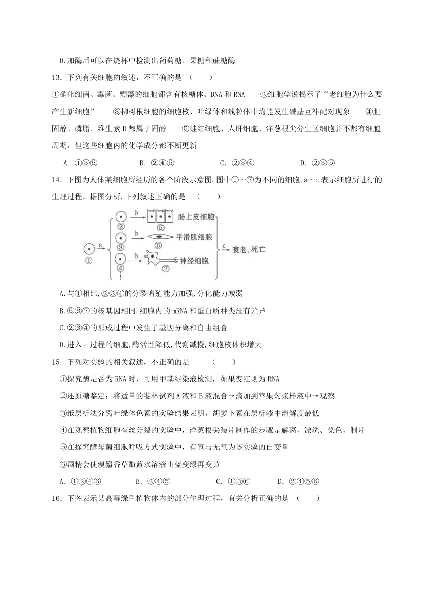 辽宁省铁岭市协作体2017届高三生物上学期第三次联考试题（无答案）