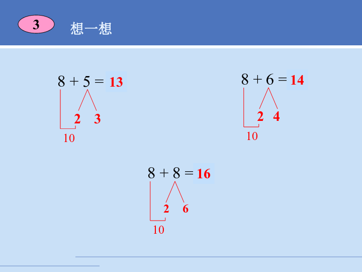 小学数学西师大版一年级上册8加几课件