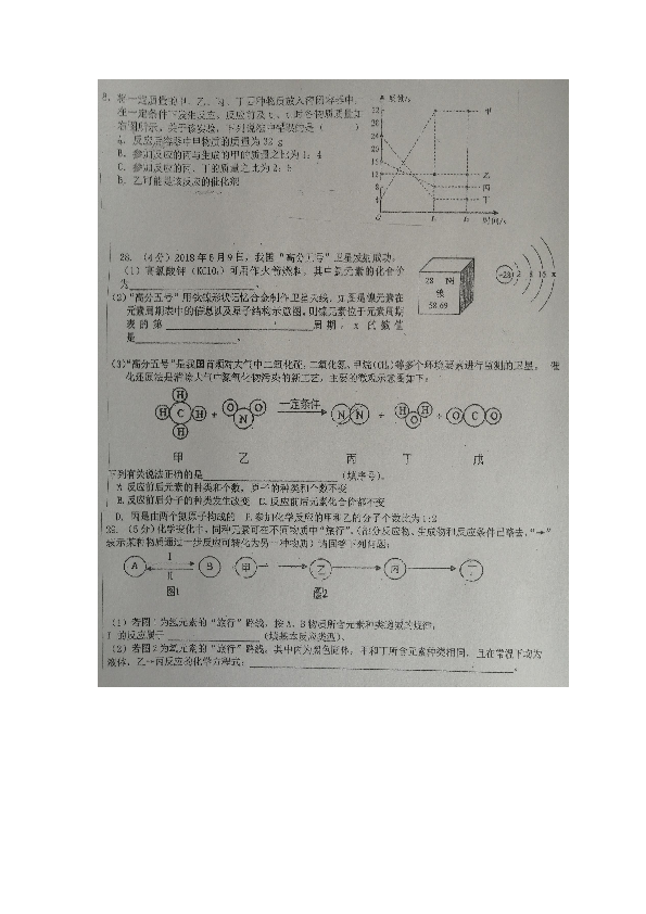 武汉市粮道街中学（三校区联考）2019-2020学年度上学期期中化学试题（扫描版无答案）