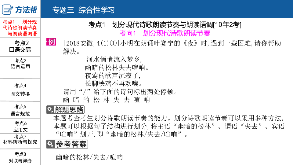 2020版中考语文（安徽专用）综合性学习复习课件（共240张幻灯片）