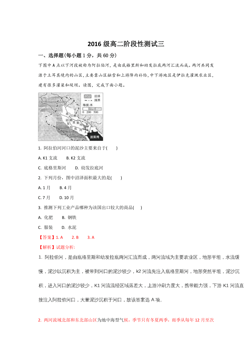 【精解析】山东省新泰二中2017-2018学年高二上学期12月月考地理试题