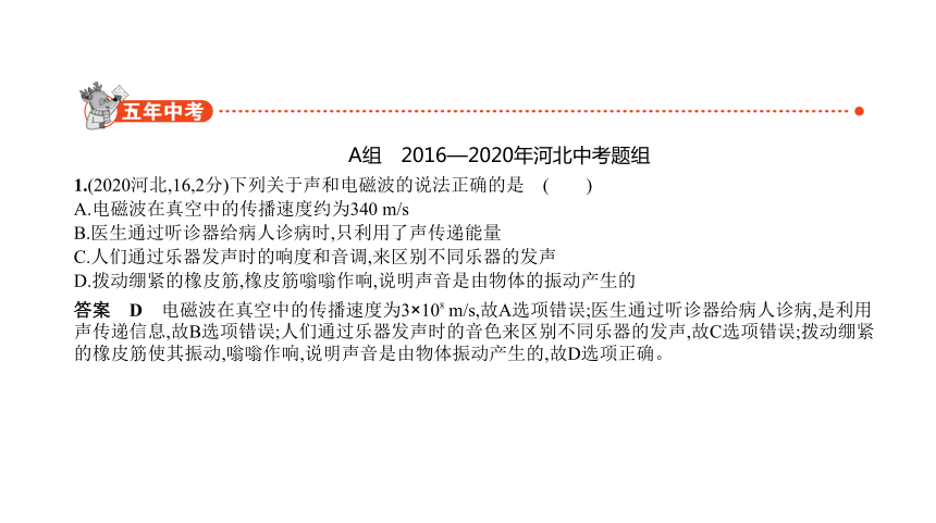 2021年物理中考复习河北专用 专题二　声现象课件（76张PPT）