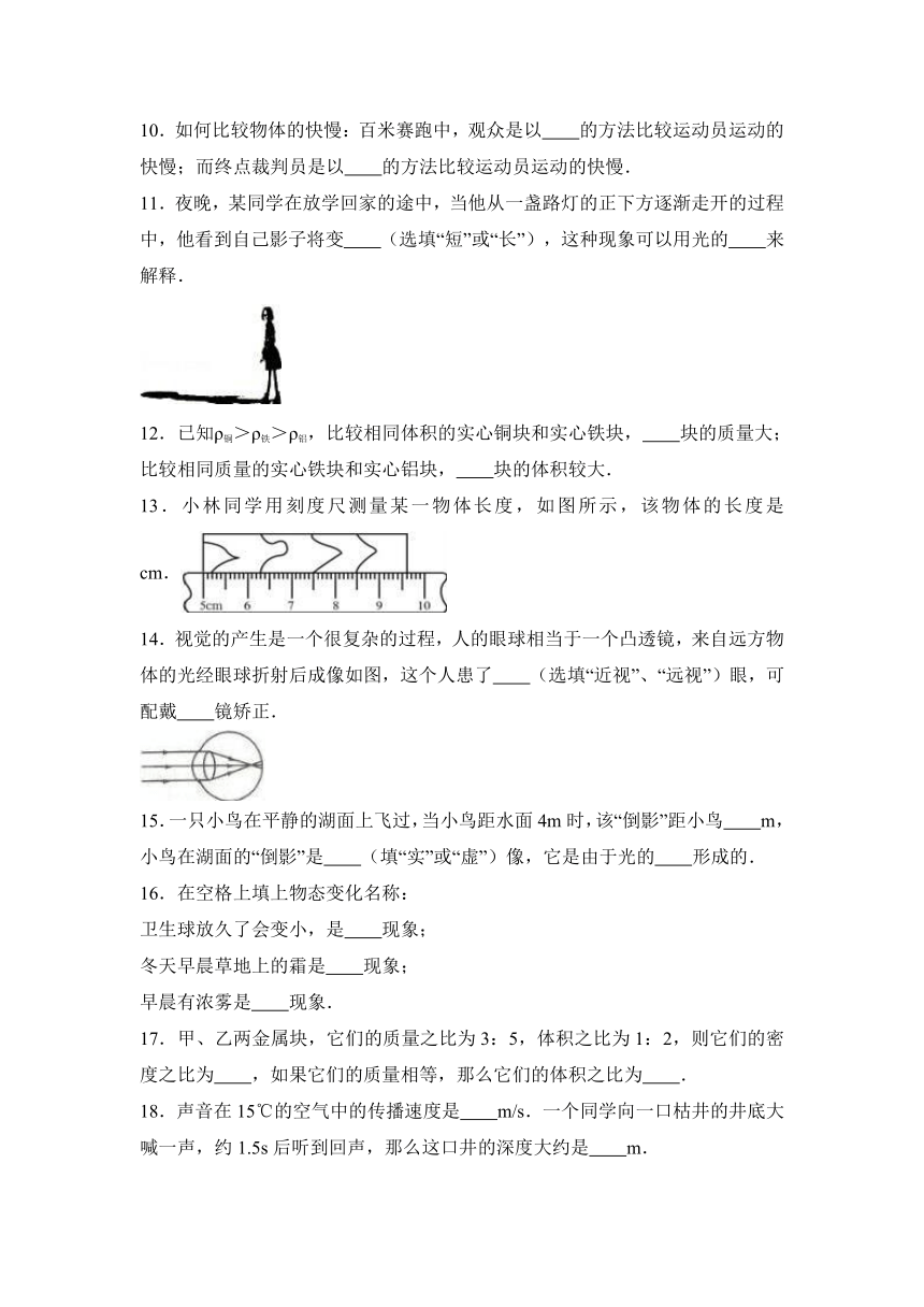 河南省商丘市梁园区2016-2017学年八年级（上）期末物理试卷（解析版）