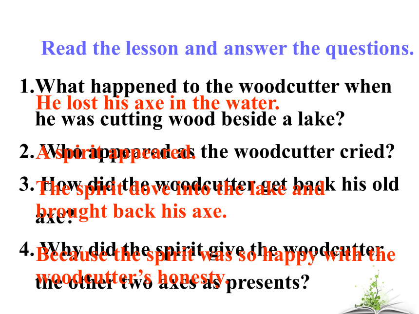 Unit 4 Stories and poems.Lesson 21 The Fable of the Woodcutter.课件