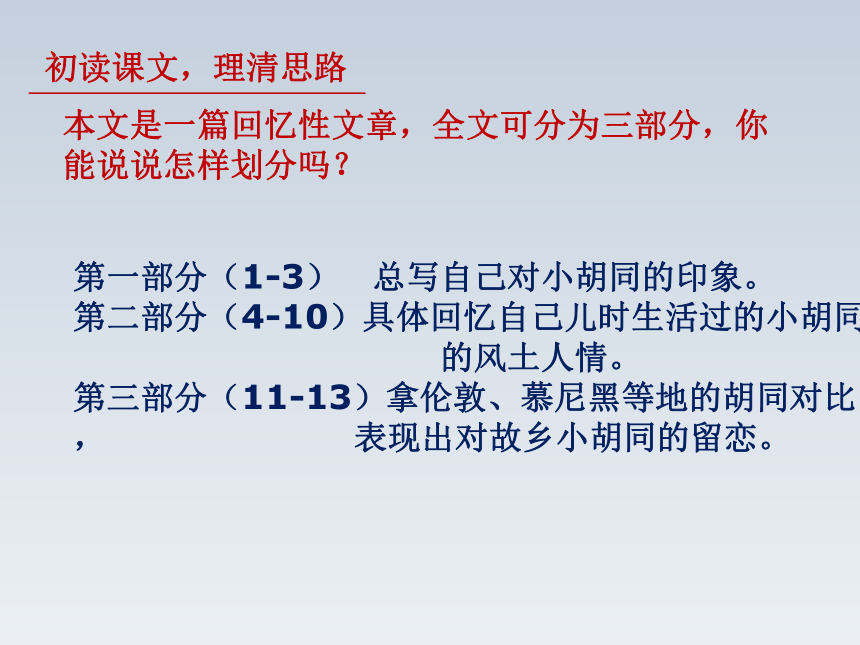 2015-2016北京课改版语文七年级下册第一单元课件：第4课《老北京的小胡同》（共40张PPT）