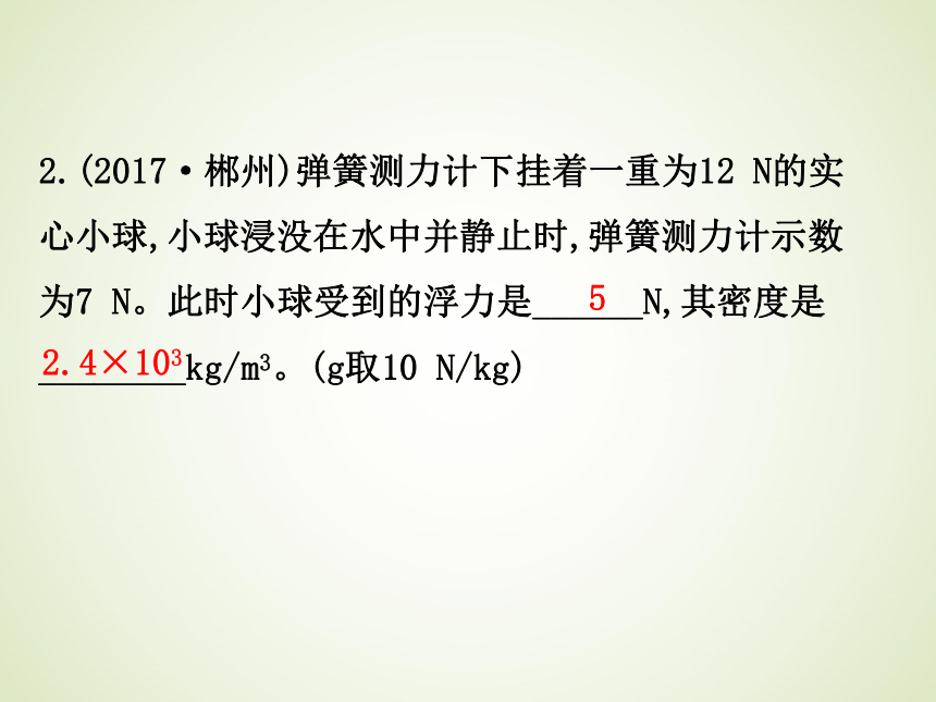 浙教版九年级科学中考复习课件：浮力