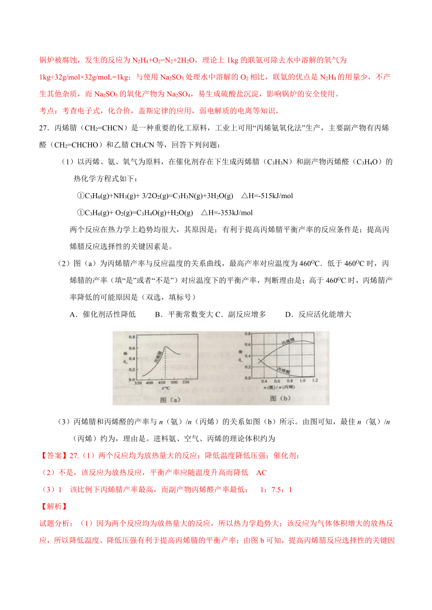 2016年高考新课标Ⅱ卷理综化学试题解析（正式版）