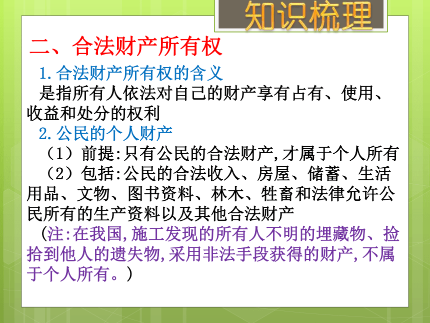 2018年中考社会思品一轮复习 公民的财产权（考点18、19） 课件