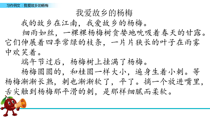 三年级上册语文 习作例文：我爱故乡的杨梅课件人教（部编版） (共26张PPT)
