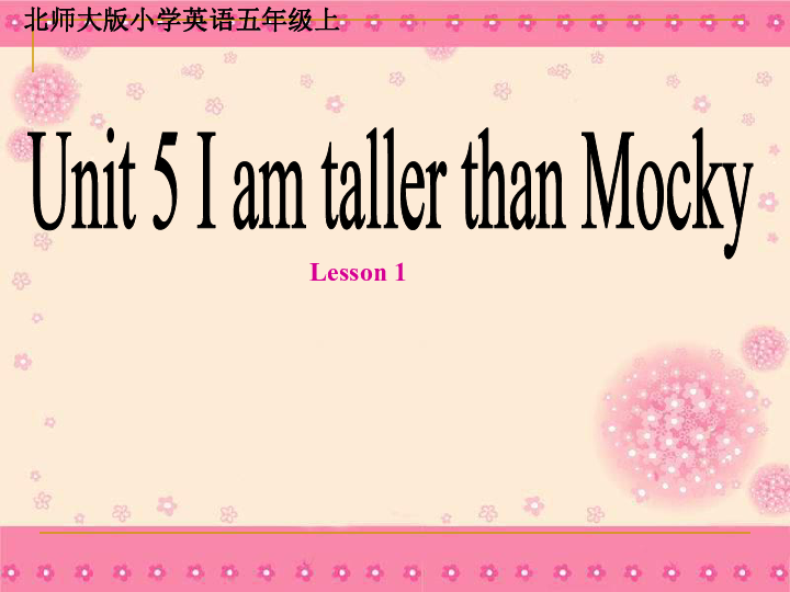 Unit 5 Ann is taller than Mocky Lesson 1 课件(共27张PPT)