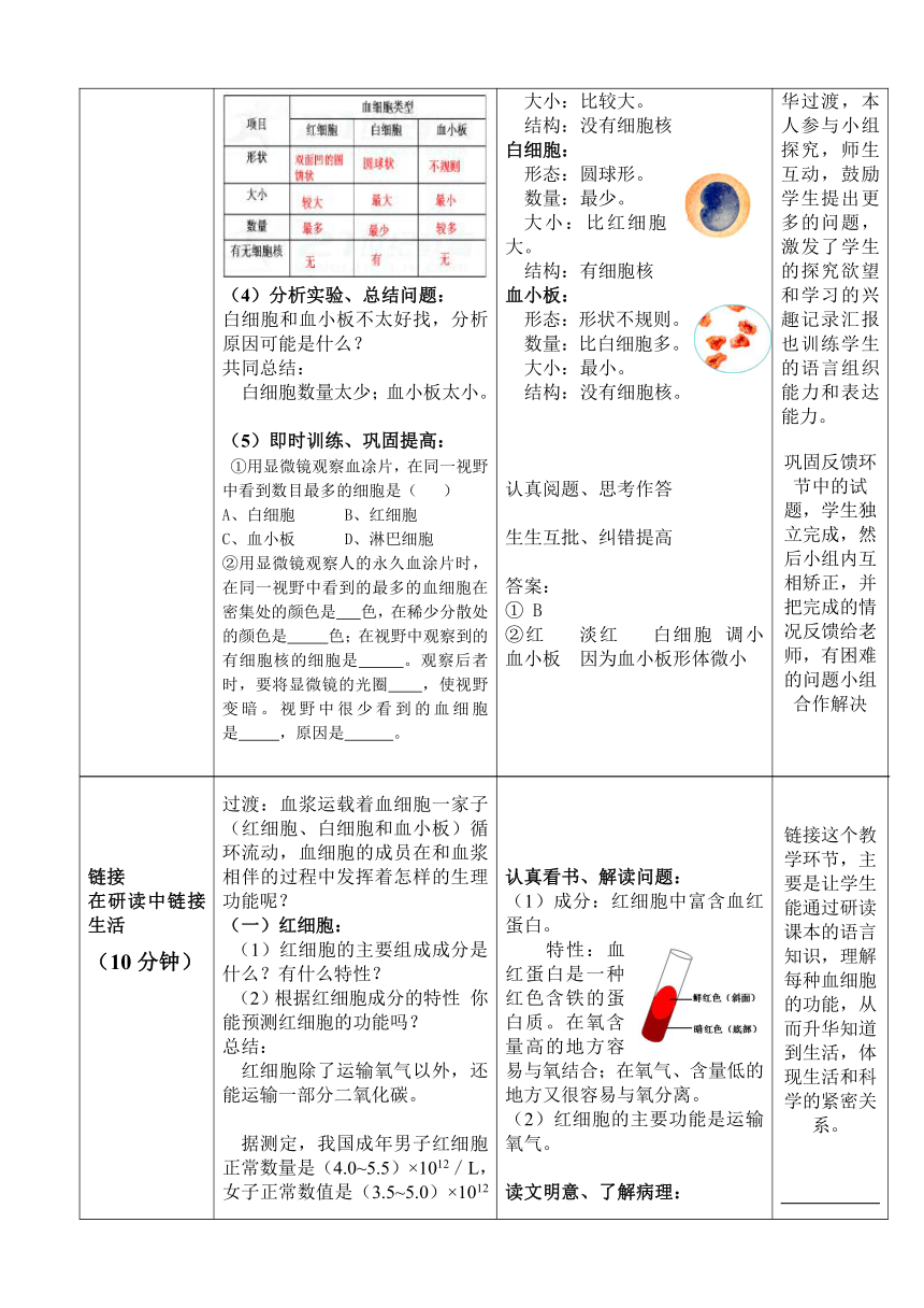 【济南版】七年级生物下册教案：第3单元第3章第1节：物质运输的载体1-2