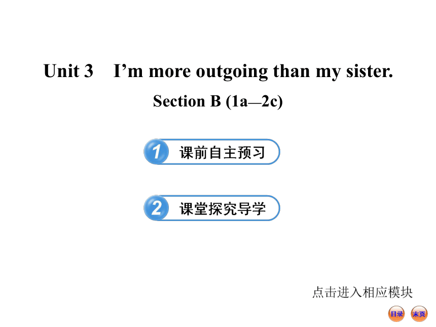 Unit 3 I’m more outgoing than my sister. Section B导学课件