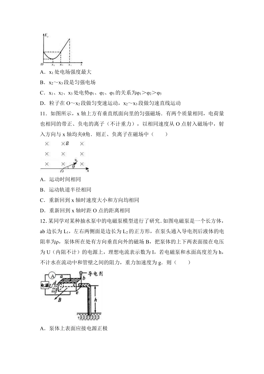 广东省清远市清新一中2016-2017学年高二（下）第一次月考物理试卷（解析版）