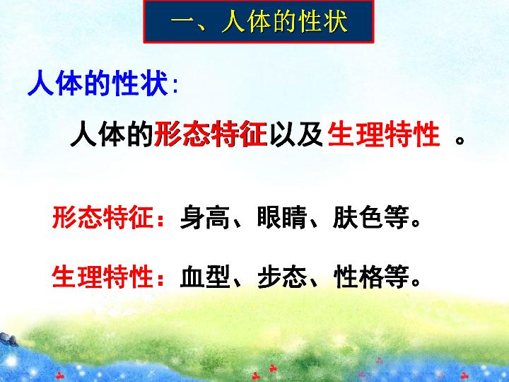 上海版八年级上册生物  2.3.1 人体的性状和遗传现象 课件 (24张PPT)