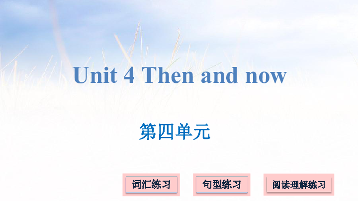Unit 4 Then and now 习题课件(21张PPT)