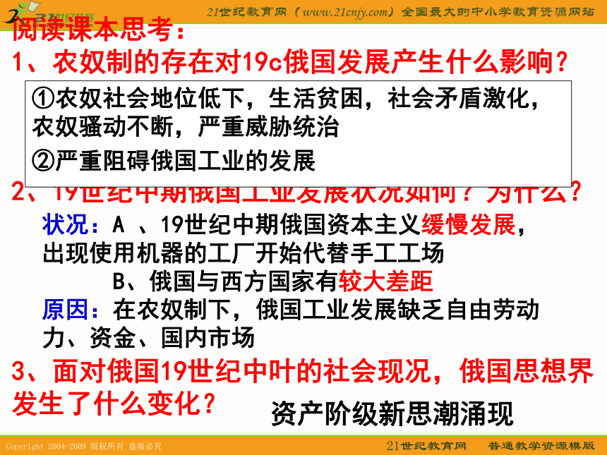 2010历史高考专题复习精品系列课件93《俄国农奴制改革》