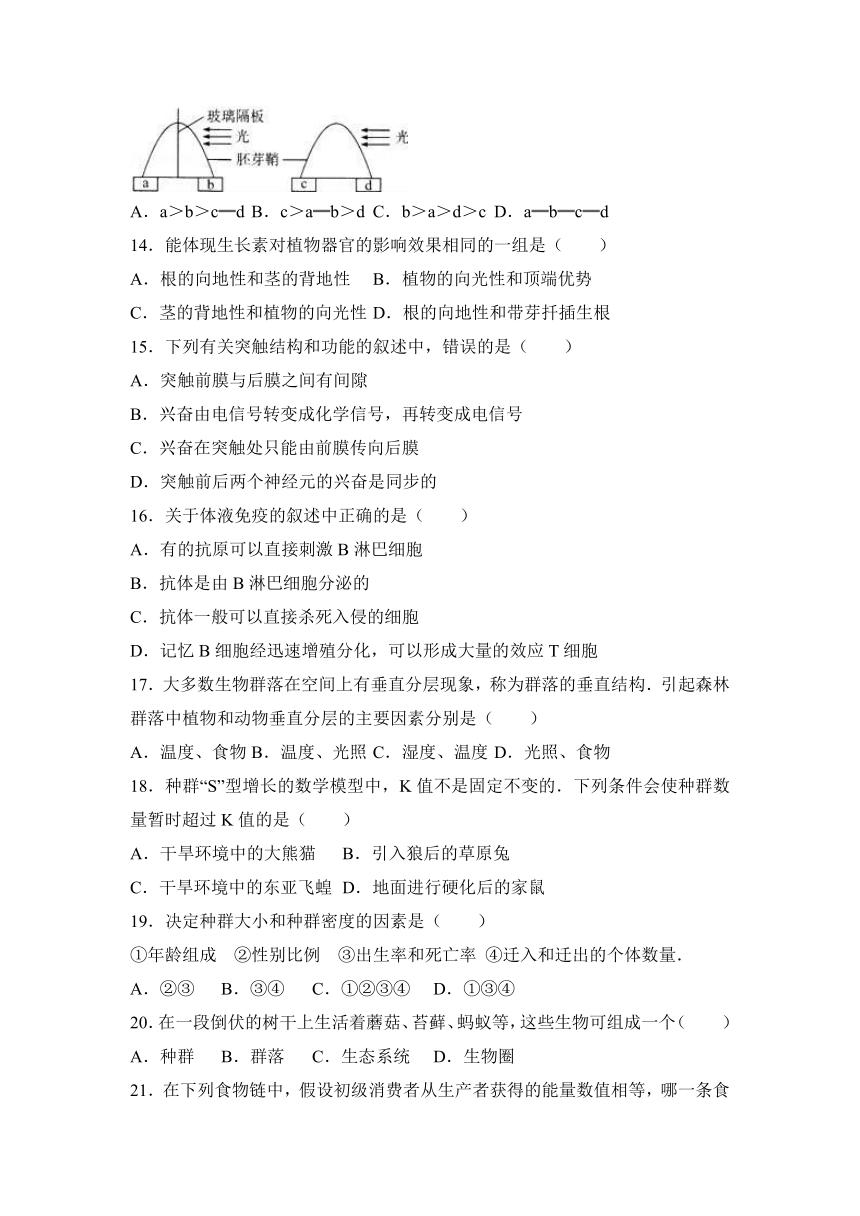 吉林省辽源市田家炳高中友好学校联考2016-2017学年高二（上）期末生物试卷（解析版）