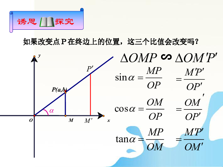 2019年新人教A版必修四1.2.1任意角的三角函数 课件（共23张ppt）