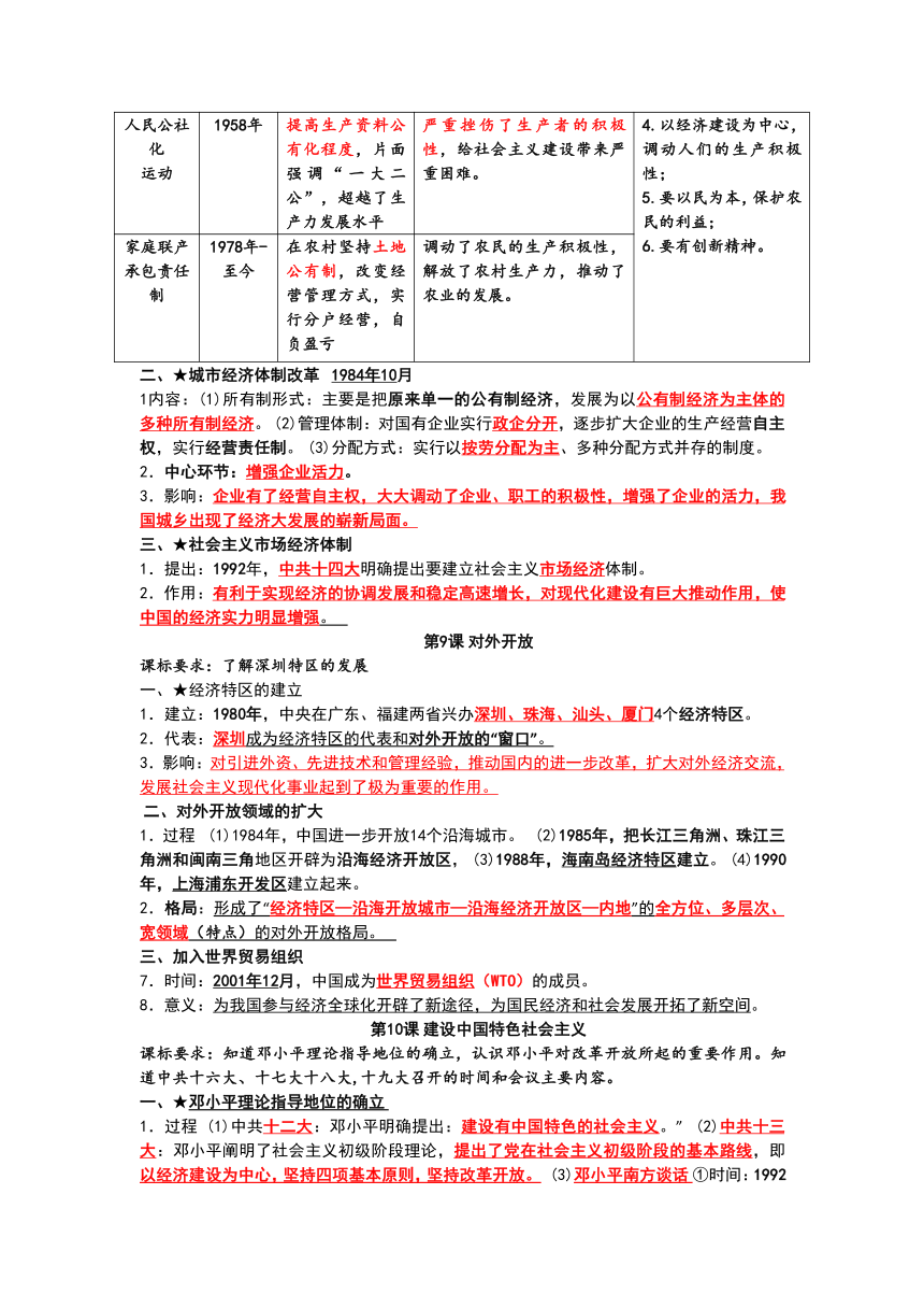 部编版八年级历史下册全新复习提纲根据2022年1月印刷教材整理依据