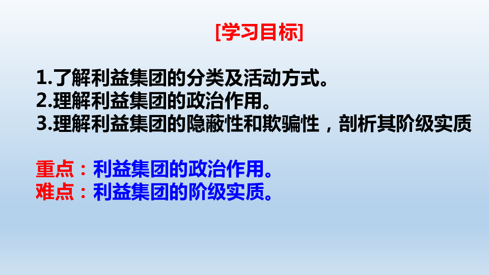 山东省淄博市英才中学2020年高二政治选修三专题3．4 美国的利益集团 课件 （共28张PPT）