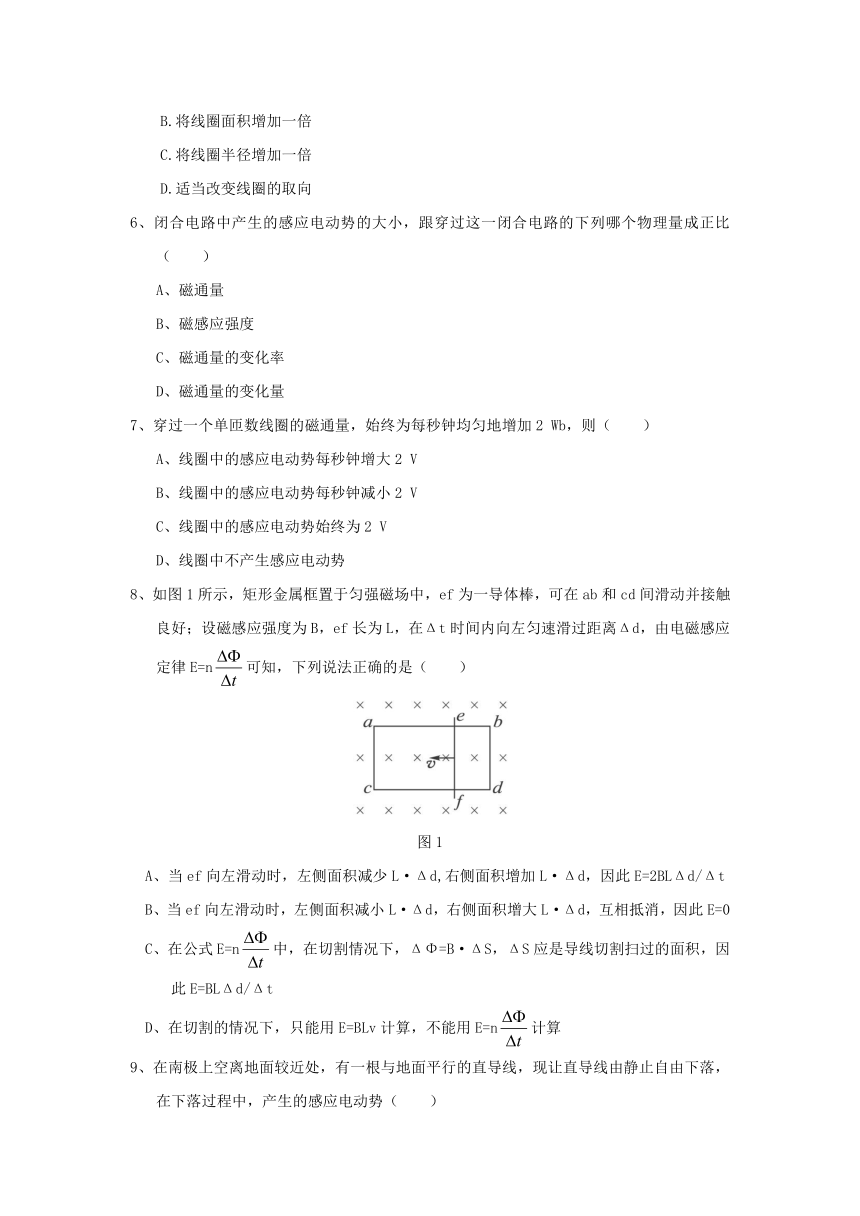 3.1电磁感应现象 同步练习(含答案) (1)