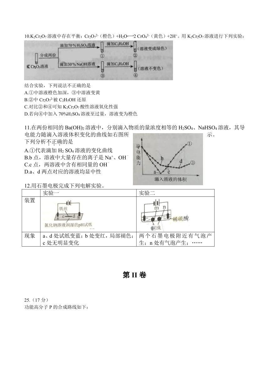 （精校版）2016年北京理综化学高考试题文档版（无答案）