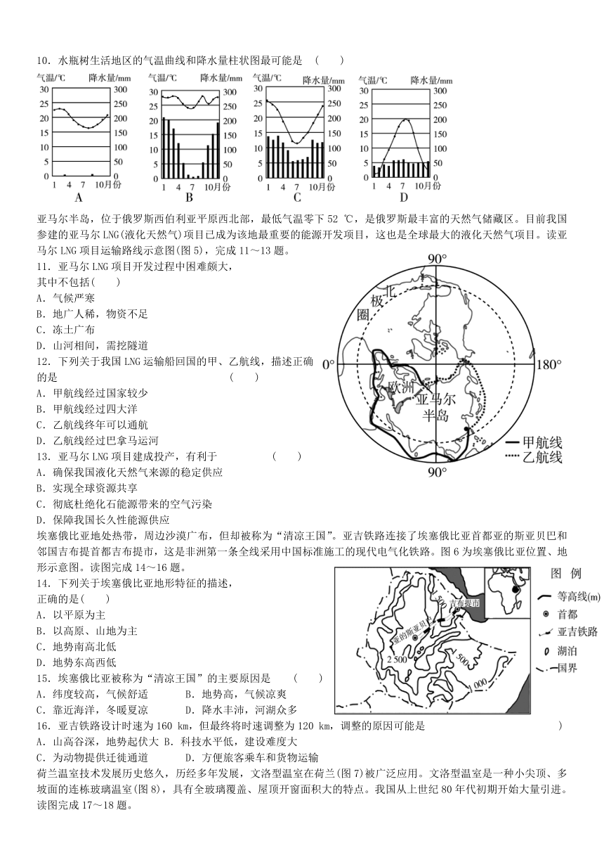 2022年广东省初中学业水平考试地理综合模拟卷四word版无答案