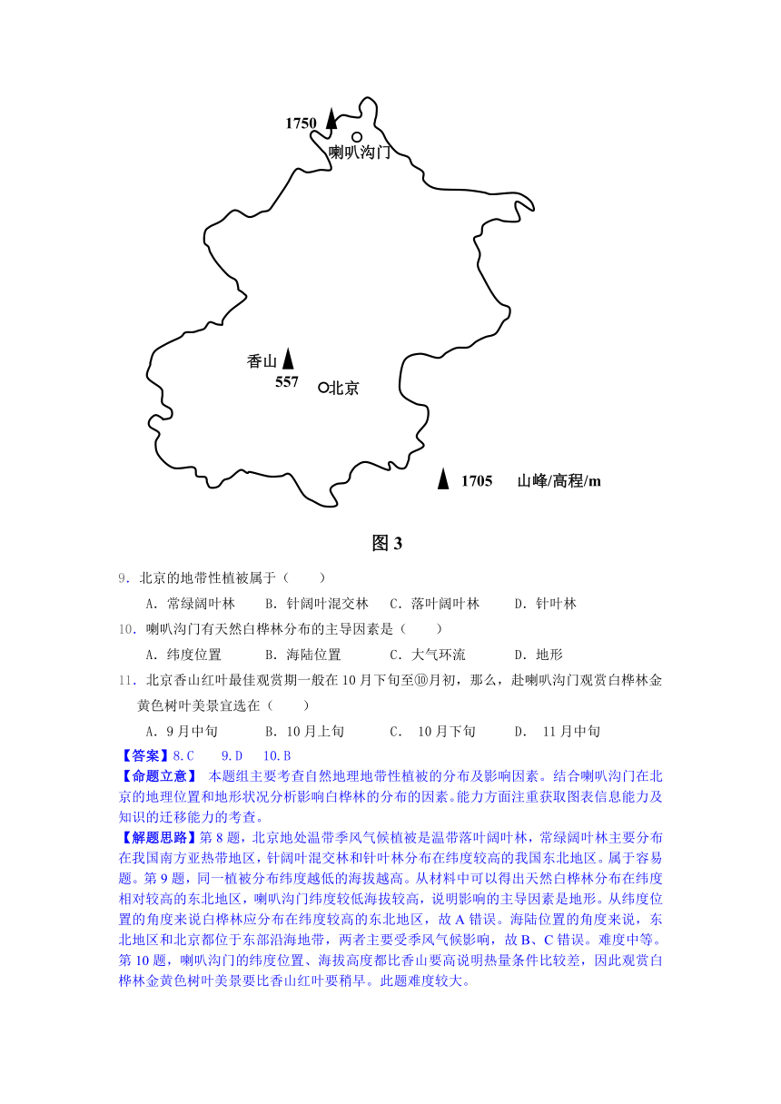 【地理】2013高考试题分类汇编06-地理环境的整体性和差异性