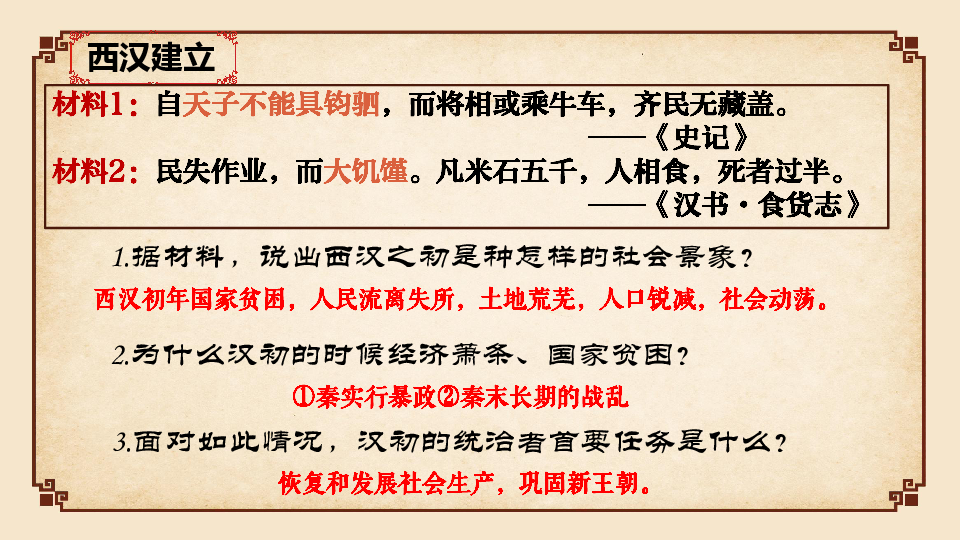 第11课西汉的建立和“文景之治”  课件(共23张PPT)