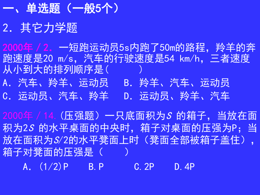 历年河北省中考物理试题讲座[下学期]