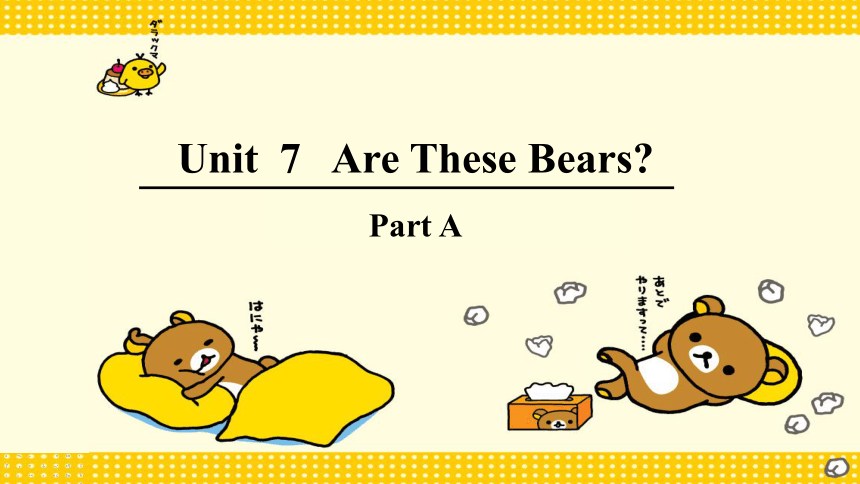 Unit 7 Are these bears? PA 课件