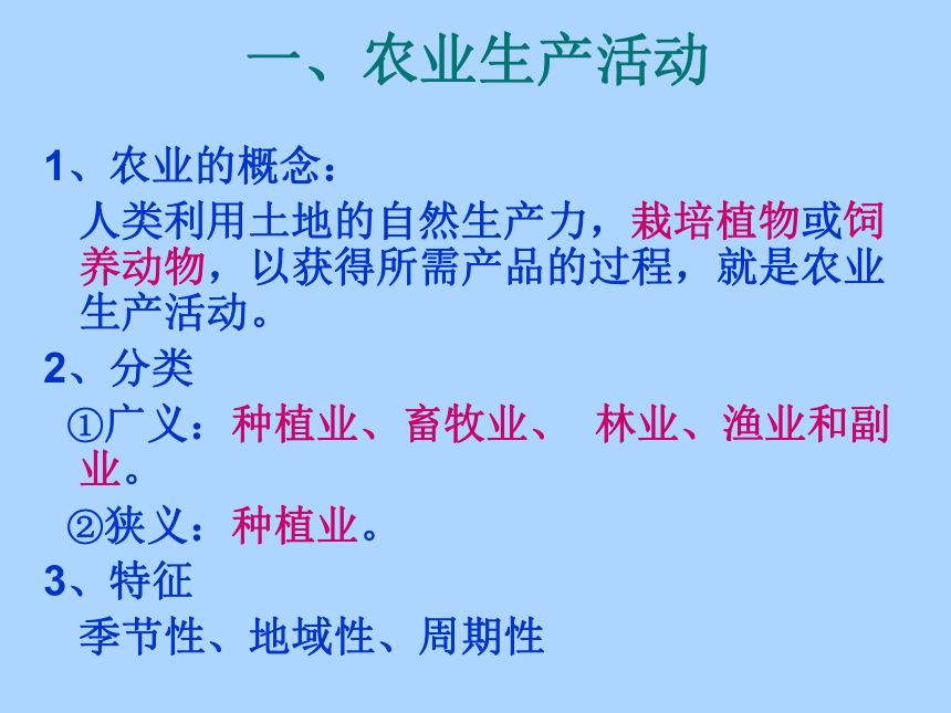 河南省洛阳市宜阳县第一高级中学人教版必修二地理课件：第三章 第一节 农业的区位选择 (共15张PPT)