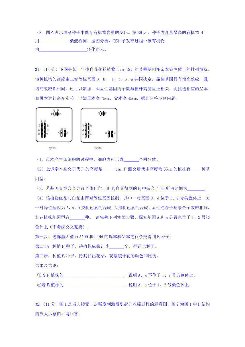 云南省云天化中学2016-2017学年高二下学期期中测试理综生物试题