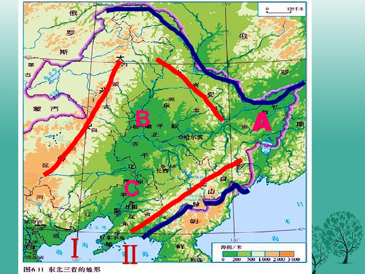 东北平原地形图高清图片