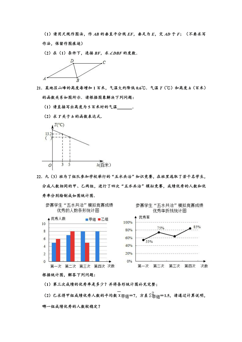 2019-2020学年福建省龙岩市新罗区八年级下学期期末数学试卷 （word，解析版）