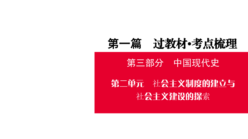 贵州遵义市2021年中考历史复习第三部分中国现代史 第2单元   社会主义制度的建立与社会主义建设的探索 课件（35张PPT）